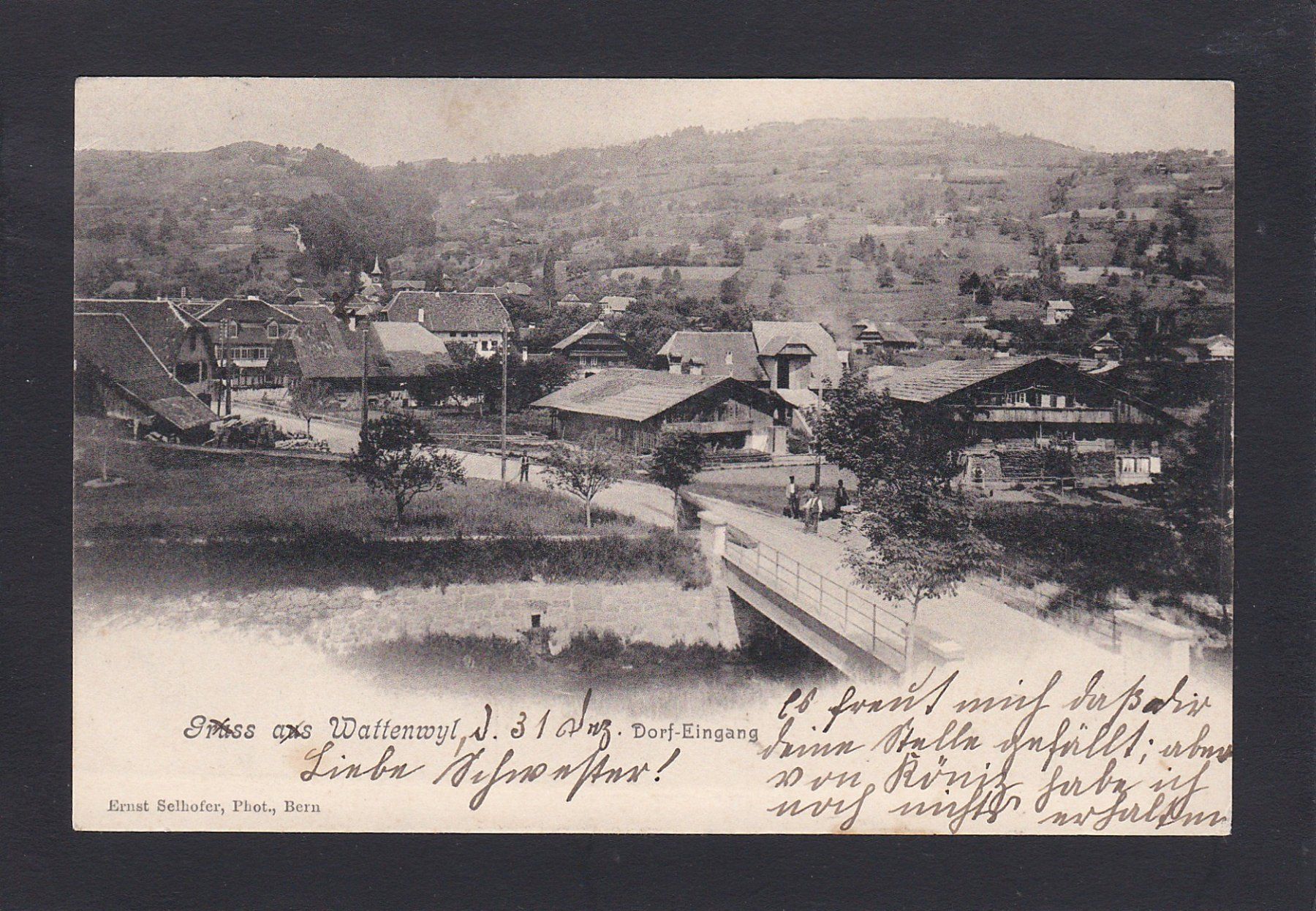 Ansichtskarten: WATTENWIL, Dorfeingang, 1904 – Gebraucht aus Reiden von cinfis