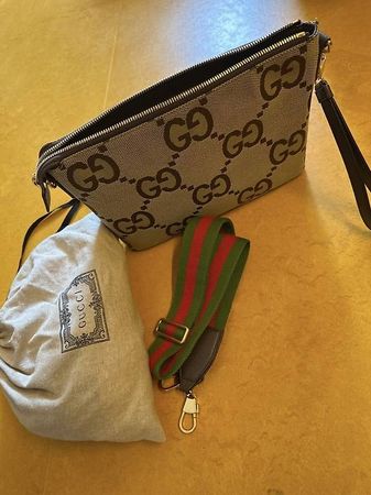 Gucci Messenger Bag Jumbo GG Camel/Ebony VB