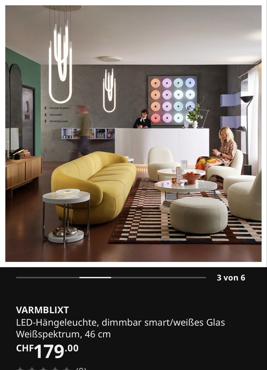 Ikea Kronleuchter & Deckenlampen: IKEA VARMBLIXT LED-Hängeleuchte – Gebraucht aus Schlieren von Philsimo 2