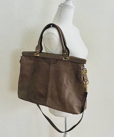 Tasche Leder grau