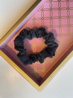 UNIKAT: Schwarzes Handgemachtes Scrunchie, Baumwolle Lyocell