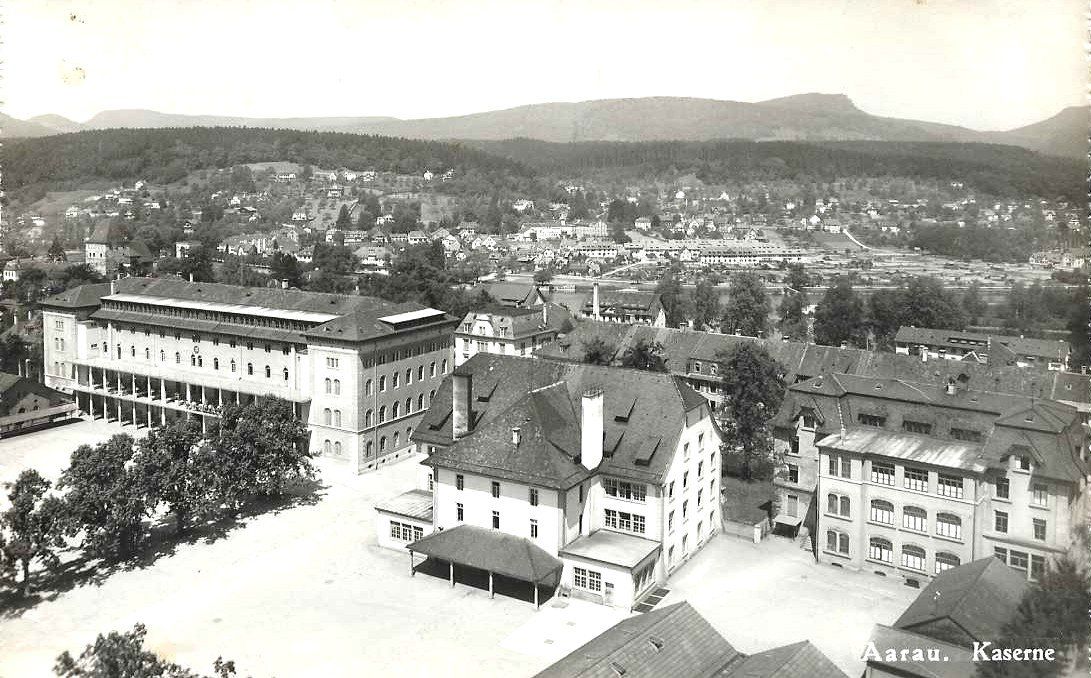 Ansichtskarten: AK AARAU KASERNE 1947 – Gebraucht aus Schlossrued von Aronliam