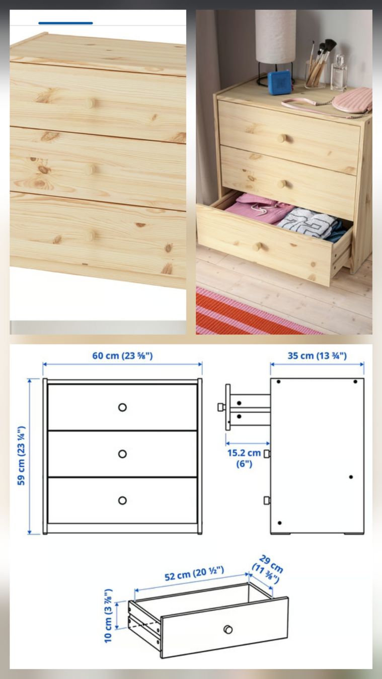 Ikea Cassapanche: Wooden 3-Drawer Chest - RAST Ikea – Nuovo (secondo la descrizione) da Biel/Bienne venduto da fra_9vkq