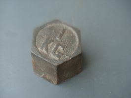 Antikes 1 Kg, Eisen-Gewicht, mit Punze Z1, 12, 1912