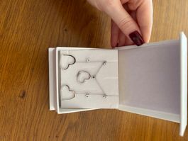 Set CARAT_ cuore argento 925 - collana + orecchini lunghi -