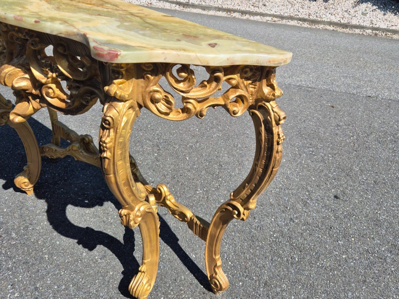 Tavoli: Console ancienne style baroque plateau marbre restaurée – Usato da Fully venduto da tameab 6