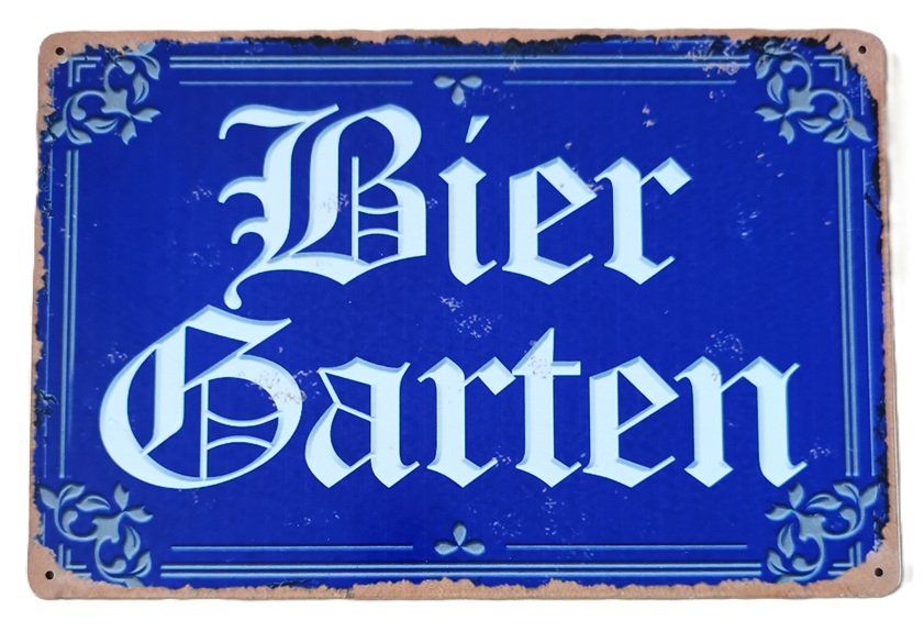 Insegne: BIERGARTEN  - Blechschild (neu, OVP) – Nuovo e nell'imballaggio originale da Wilen b. Wollerau venduto da morethanmusic