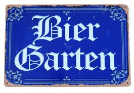 BIERGARTEN  - Blechschild (neu, OVP)