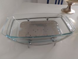schöne Gratinform mit Gemüseeinsatz Spargel Auflaufform !!!