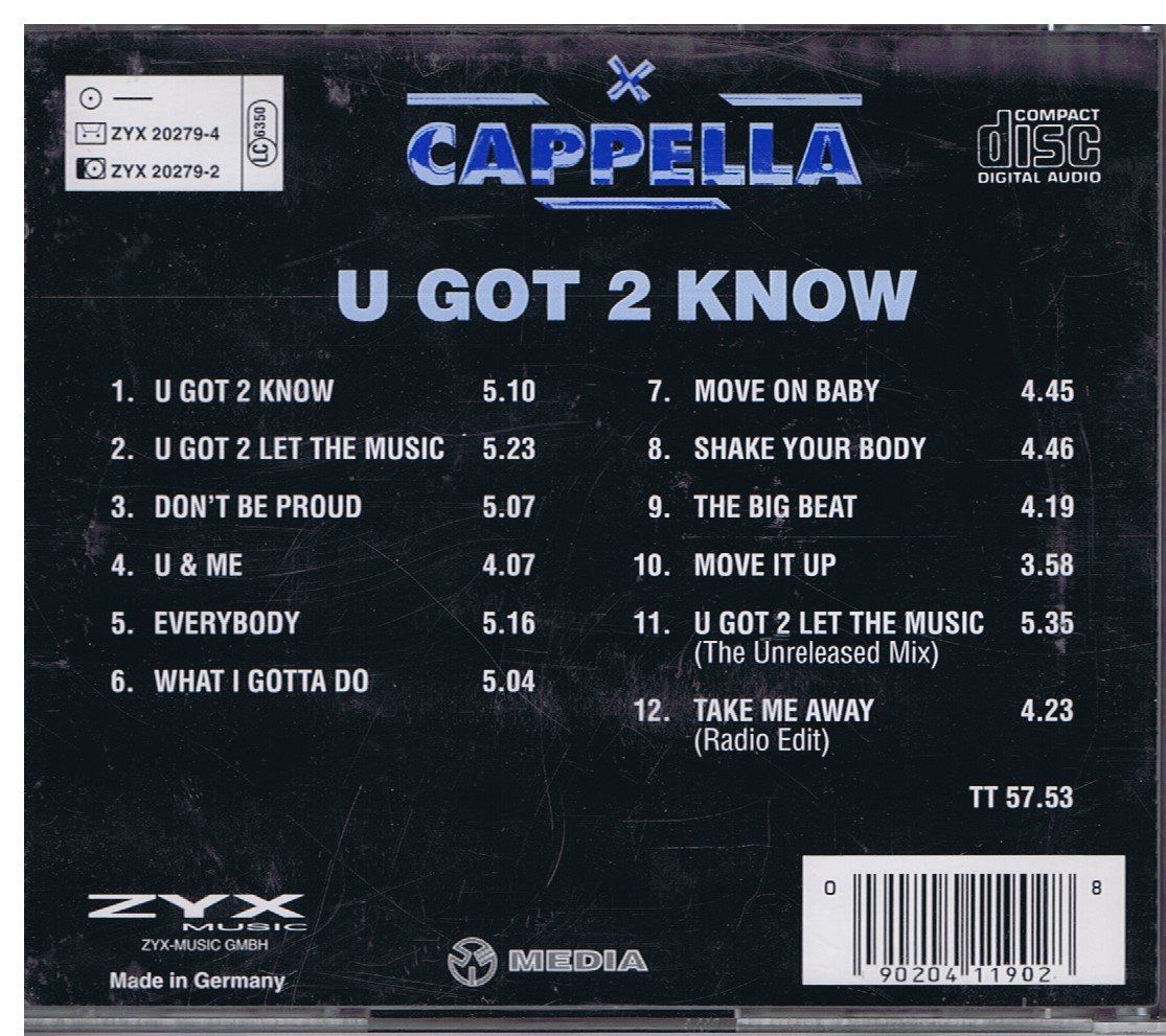CDs: Cappella – U Got 2 Know – Gebraucht aus Unterengstringen von Lastchance 1
