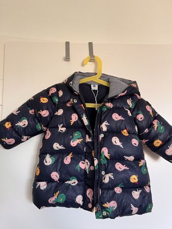 Petit Bateau baby winter jacket bird print size 81cm