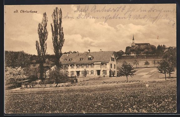 Cartoline postali: St. Chrischona, Blick auf St. Chrischona – Usato da Berlin venduto da bartko-reher
