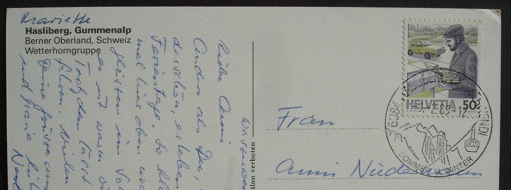 Cartoline postali: HASLIBERG Gummenalp - Ski – Usato da Jona venduto da philajona 1