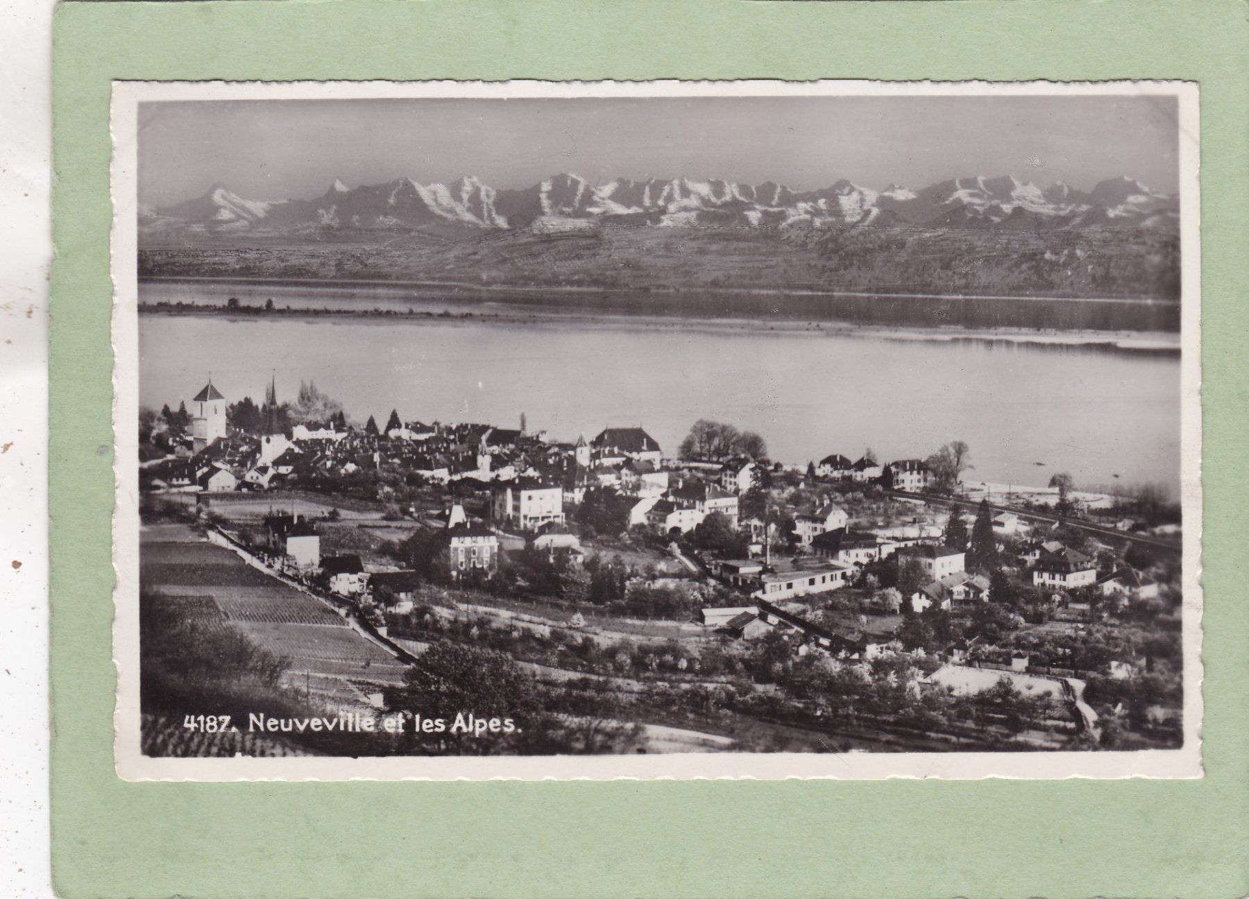 Cartoline postali: Neuveville et les Alpes 1949 – Usato da Herisau venduto da Lisegrat2008