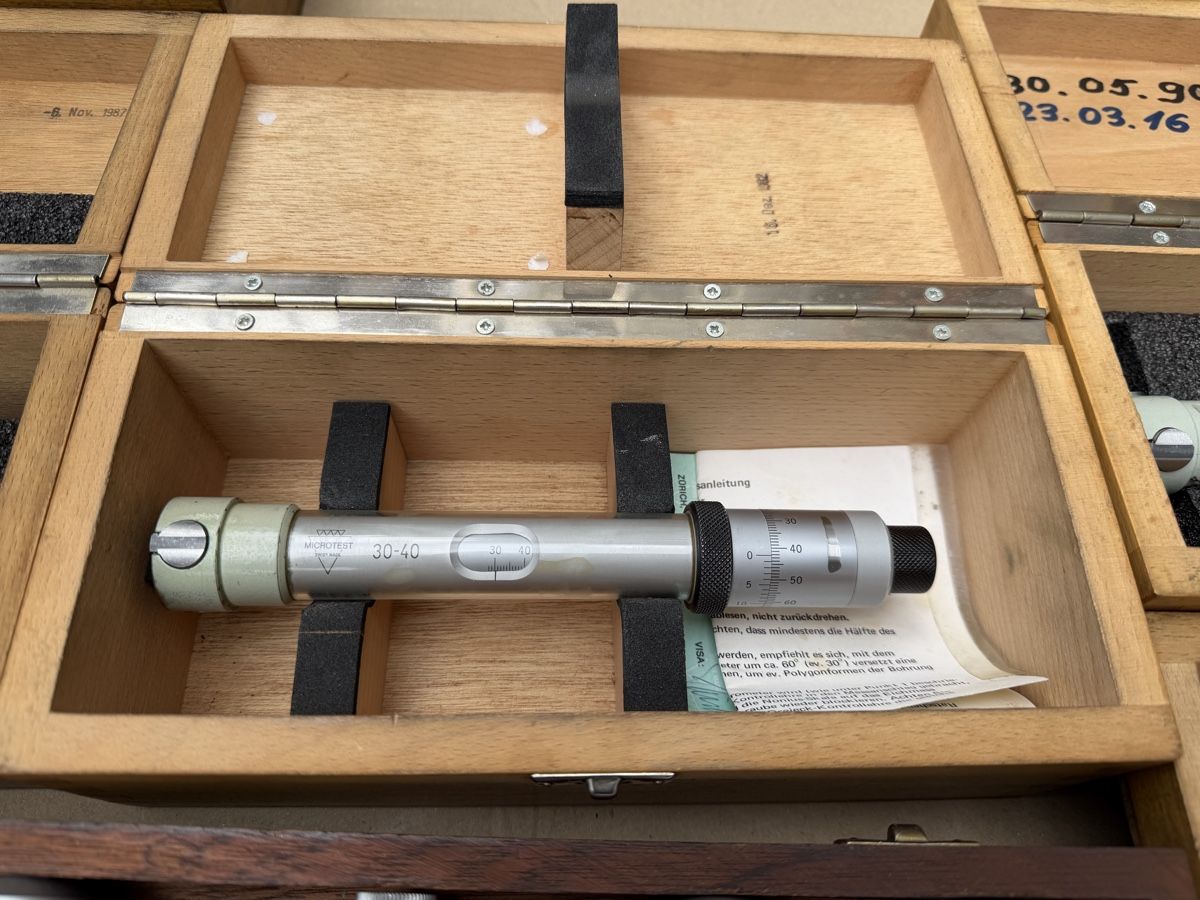 Misurare: Posten diverse Präzisionsmessgerät Micrometers Set, Holzbox – Usato da Necker venduto da liq24 5