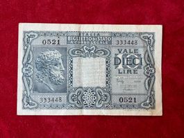 ITALIA - DIECI LIRE 23 Novembre 1944 - Bellissimo/Sehr Schön