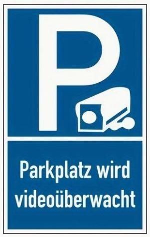 Insegne: Aluschild Parkplatz wird videoüberwacht – Nuovo e nell'imballaggio originale da Langenbruck venduto da Gumsi