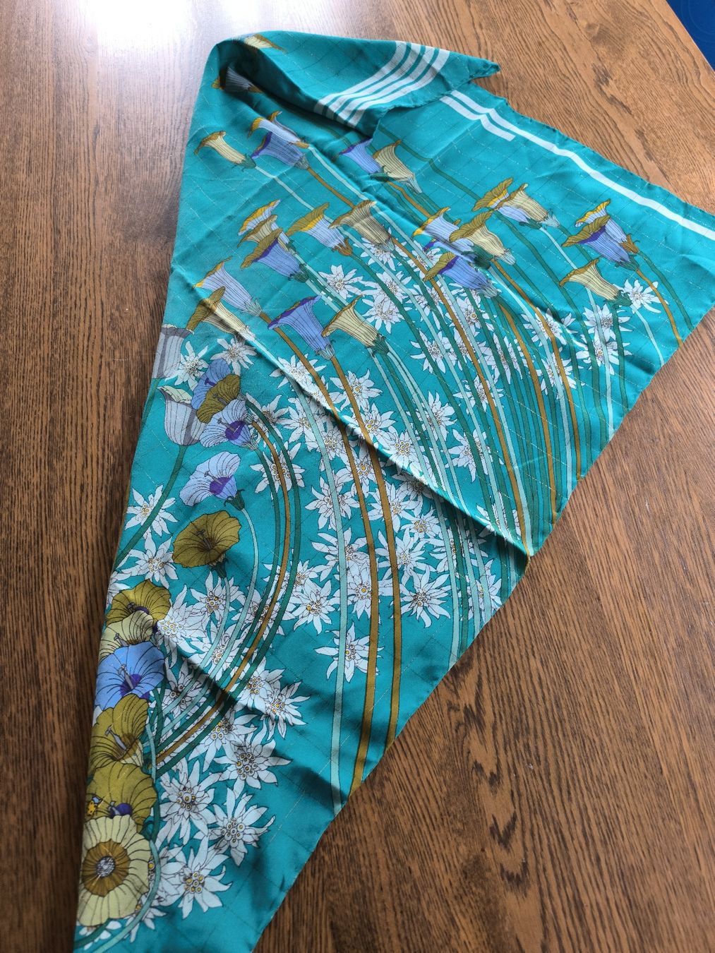 Foulard & Sciarpe: Seidenschal türkis mit Blumen – Nuovo (secondo la descrizione) da Schaffhausen venduto da gab_v5qf 2