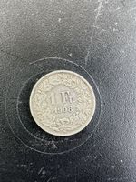 1 Fr. Helvetia 1908 Schweizer Münze Silber 