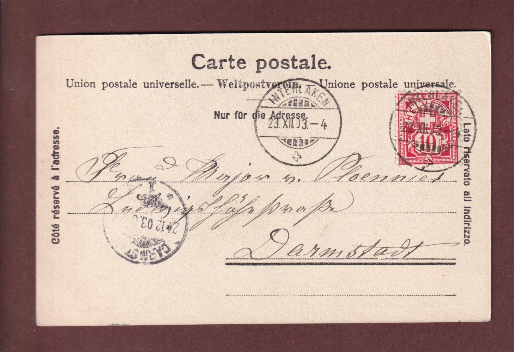 Cartes postales: BERGLANDSCHAFT - 1903 – D'occasion à Pully par nicecards-shop 1