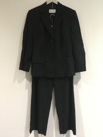 Horst Basler Anzug marine Nadelstreifen Blazer 40 Hose 42