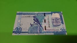 Gambia 20 Dalasis Banknote, unzirkuliert, Top