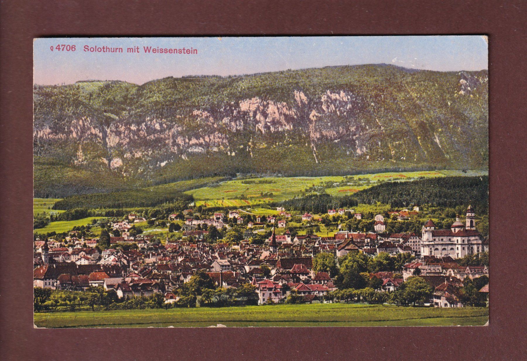Cartoline postali: SOLOTHURN mit Weissenstein - 1918 – Usato da Pully venduto da nicecards