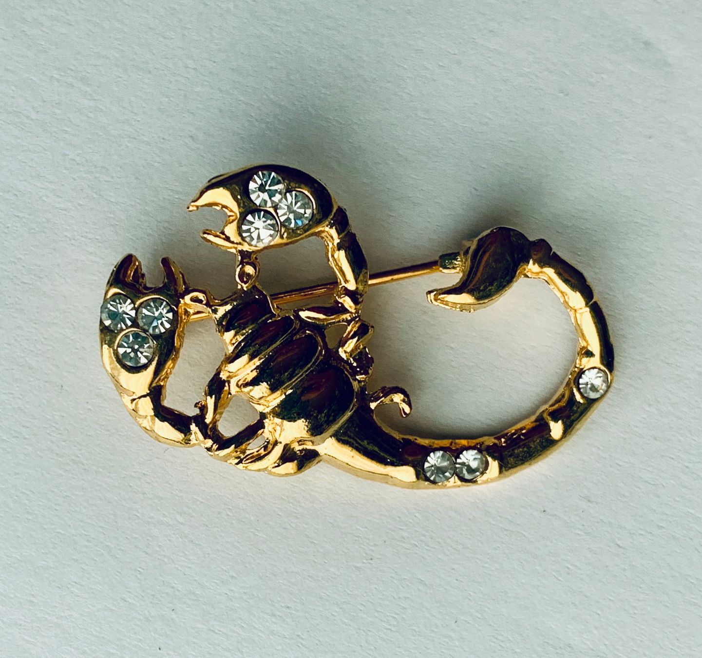 Spille & Fermagli: Goldfarbene Brosche, Skorpion mit Strass – Usato da Bern venduto da Flora.Sonea 3