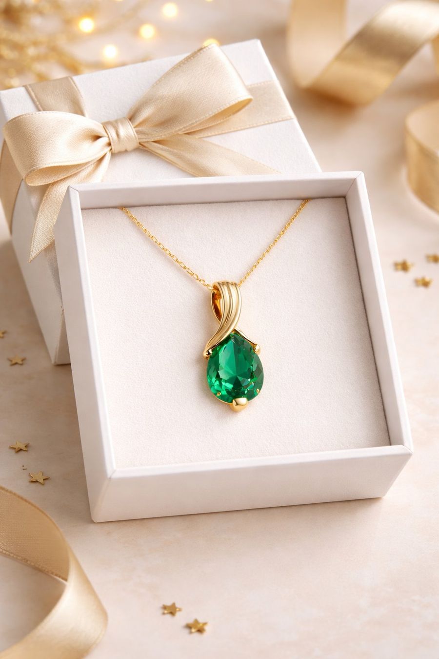 Catenine: Halskette Smaragd und 14K – Nuovo e nell'imballaggio originale da Hemmental venduto da 18kGold