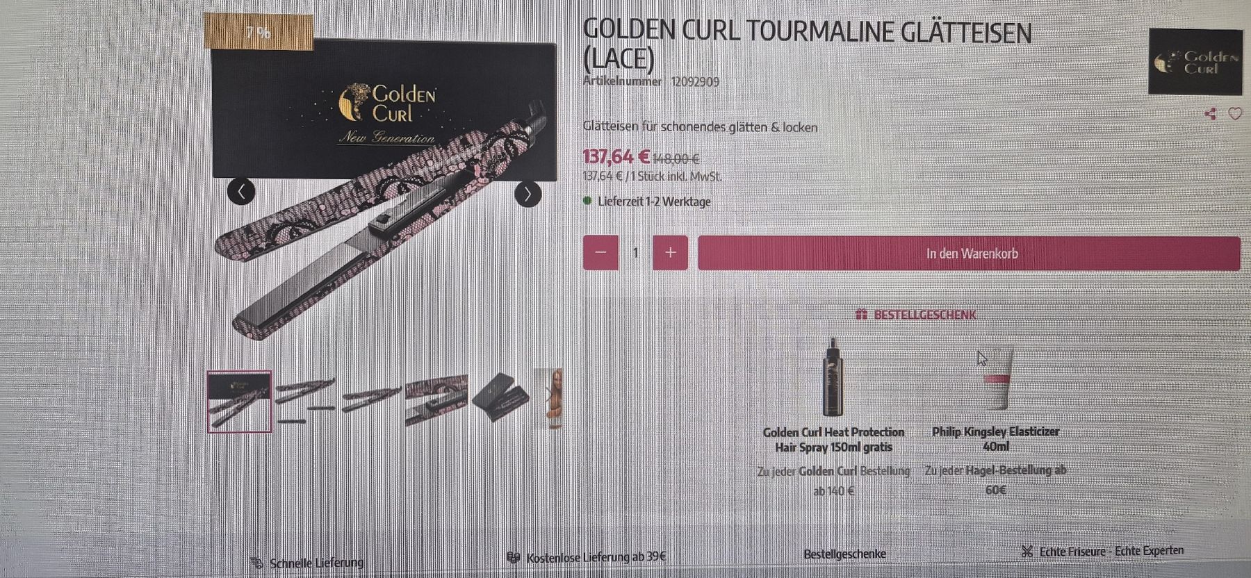 Piastre & Arricciacapelli: Golden Curl Set Neu ungebraucht – Nuovo e nell'imballaggio originale da Spreitenbach venduto da Chr_De75 1