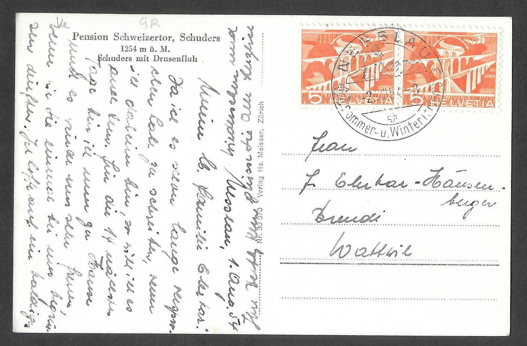 Cartoline postali: Schuders Pension Schweizertor – Usato da Olten venduto da clotaldi 1