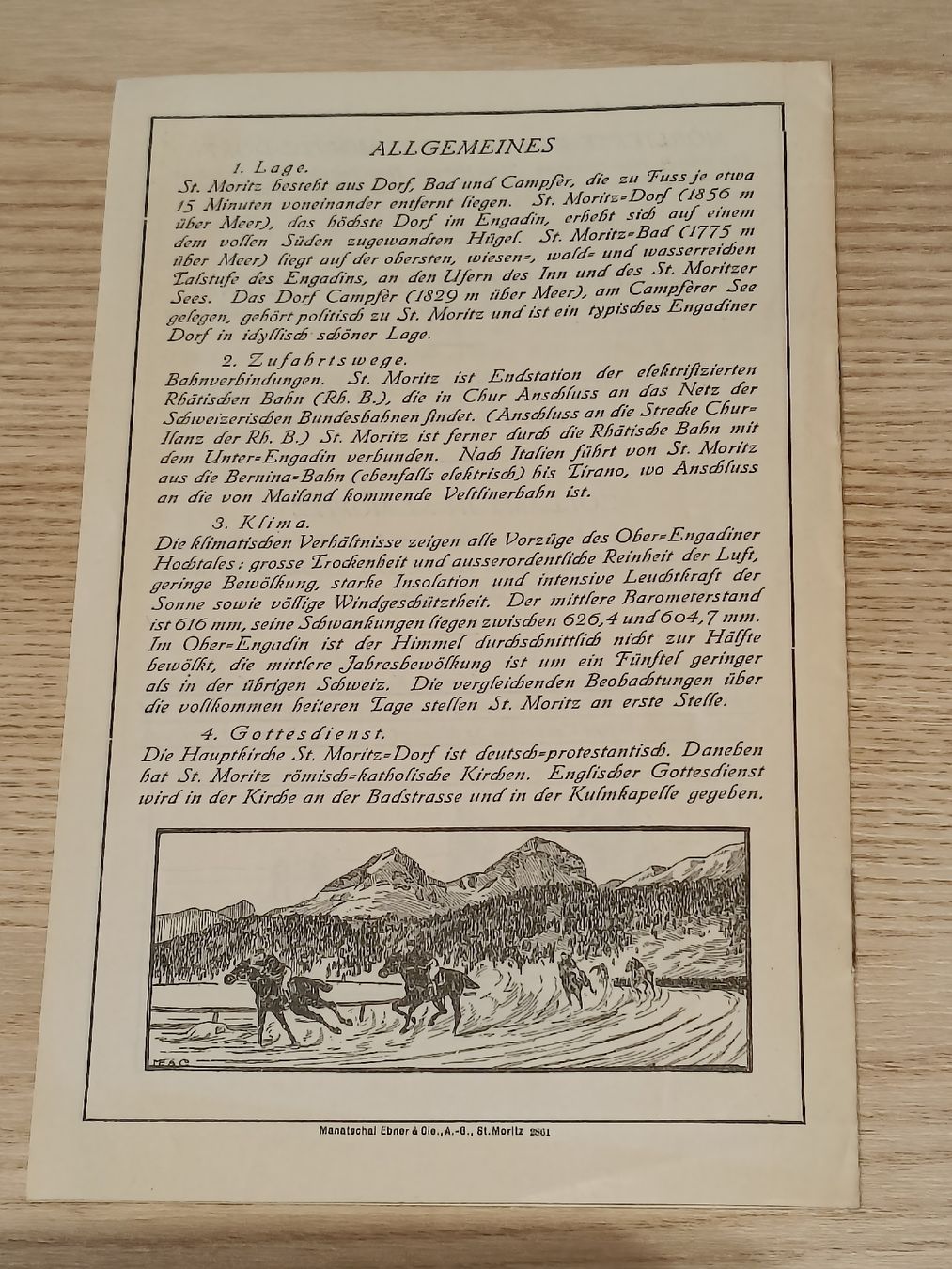Documenti: Alter Prospekt / St Moritz Preisliste Hotels & Pension 1925 – Usato da Brugg AG venduto da Ente015 4