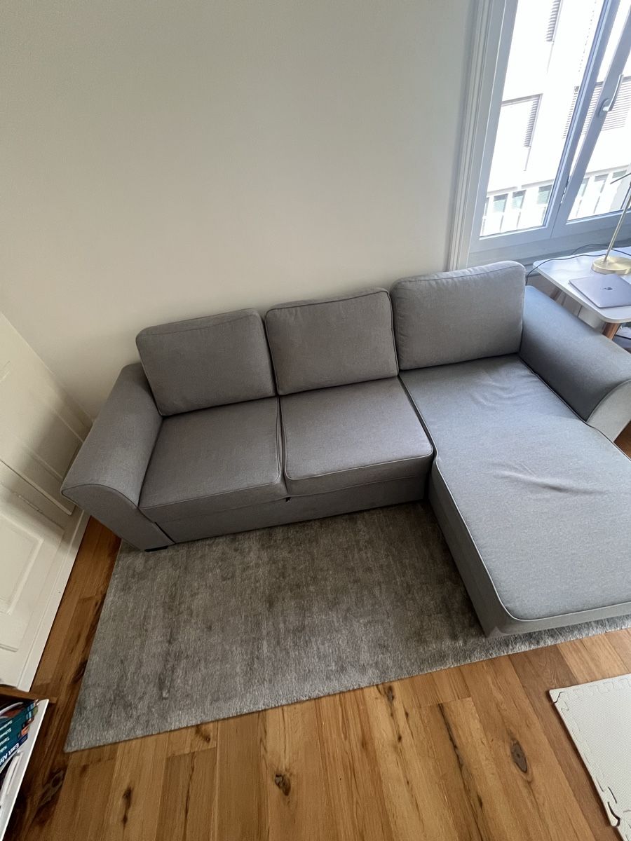 Sofas: Ecksofa Schlaffunktion Bettkasten Grau Stoff ca. 250cm – D'occasion à St. Gallen par cha_gk52 7