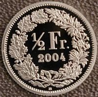 50 Rappen 2004 pp / aus Münzsatz  / in einer Münzkapsel