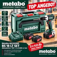 Metabo BS 18 LT SET Akku-Bohrschrauber 18 V 4.0 Ah