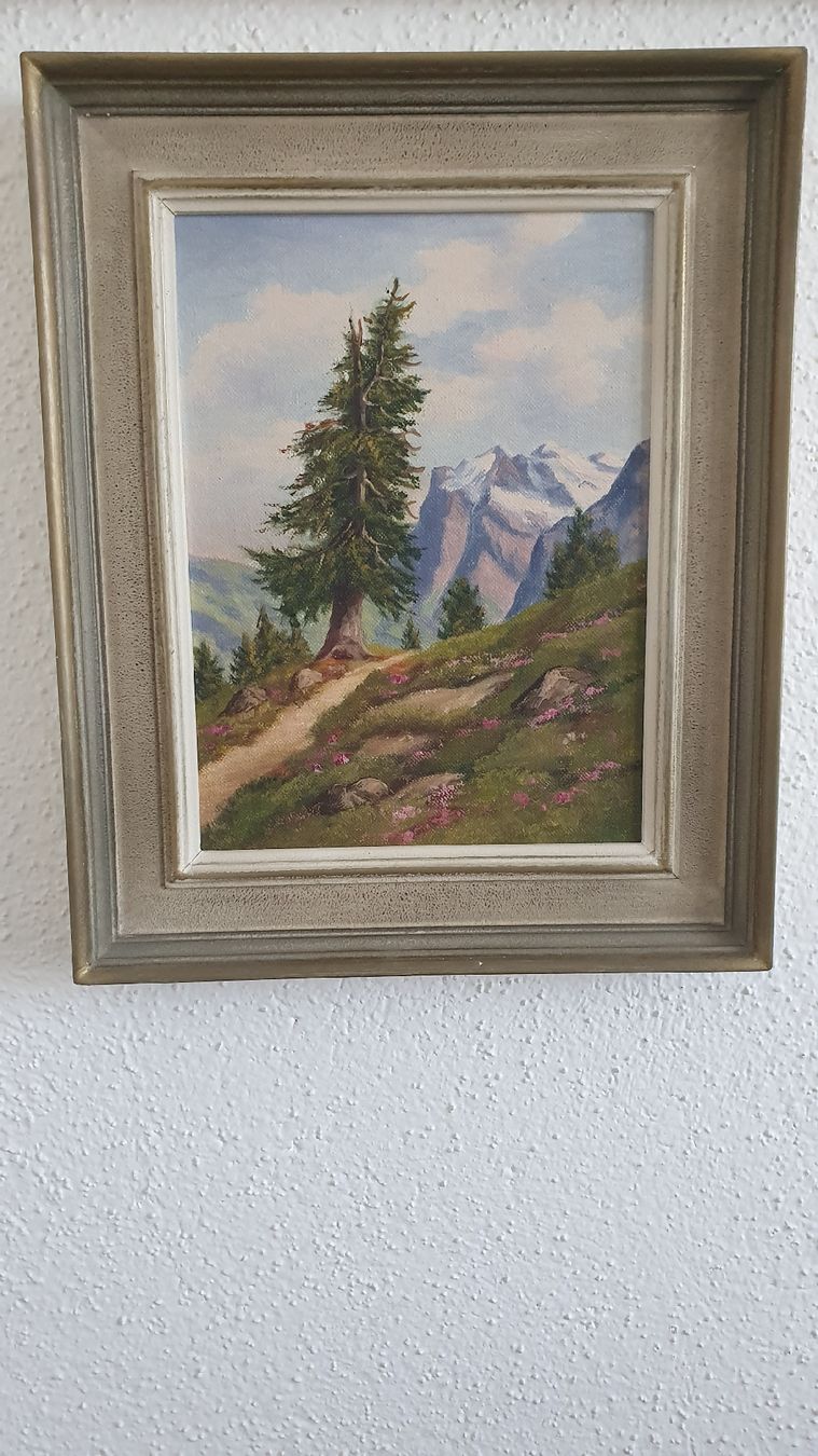 Dipinti: Ölgemälde mit Berglandschaft im Rahmen – Usato da Meilen venduto da DodoSchubi