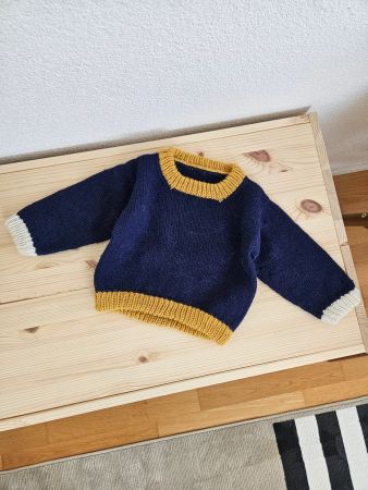 Handgestrickter Baby Pullover aus Alpaka, Gr 80