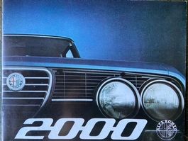 Alfa Romeo 2000  detaillierter Prospekt 1971 MY 1972 deutsch