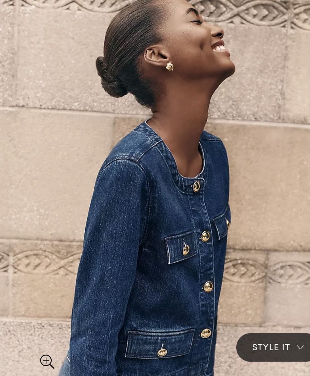 Giacche: Ann Taylor Denim Collarless Button Jacket – Nuovo e nell'imballaggio originale da Wallisellen venduto da giotak