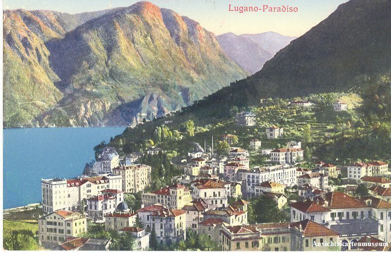 Cartoline postali: Lugano - Paradiso + c1920 – Usato da Emmenbrücke venduto da teestube