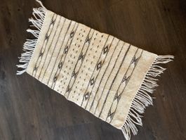 Handgeknüpfter Teppich, Wandteppich, Boho Style, Beige
