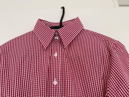 Rote Damenbluse Grösse 36 kariert Langarm
