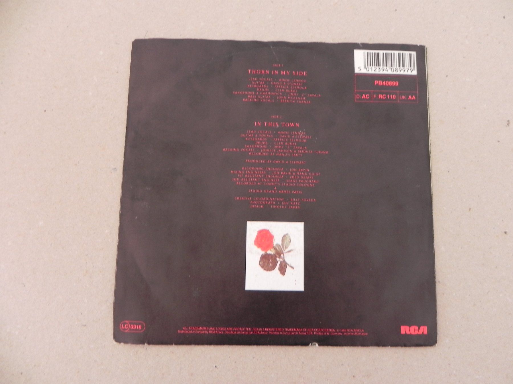 Dischi in vinile: Single brit. Pop Duo Eurythmics 1986 Thorn in my Side – Usato da Siebnen venduto da krimsie 1