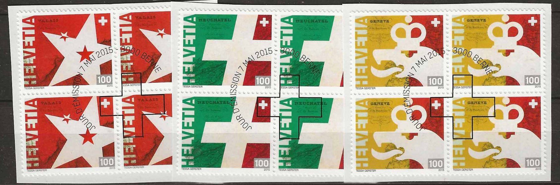 Tutti i francobolli: B1549 - GE, NE, VS B4 1er jour – Usato da Trélex venduto da Phil_Albert