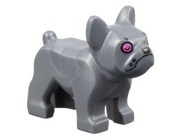 LEGO 29602pb03 Dog, French Bulldog with Dark Pink Eyes