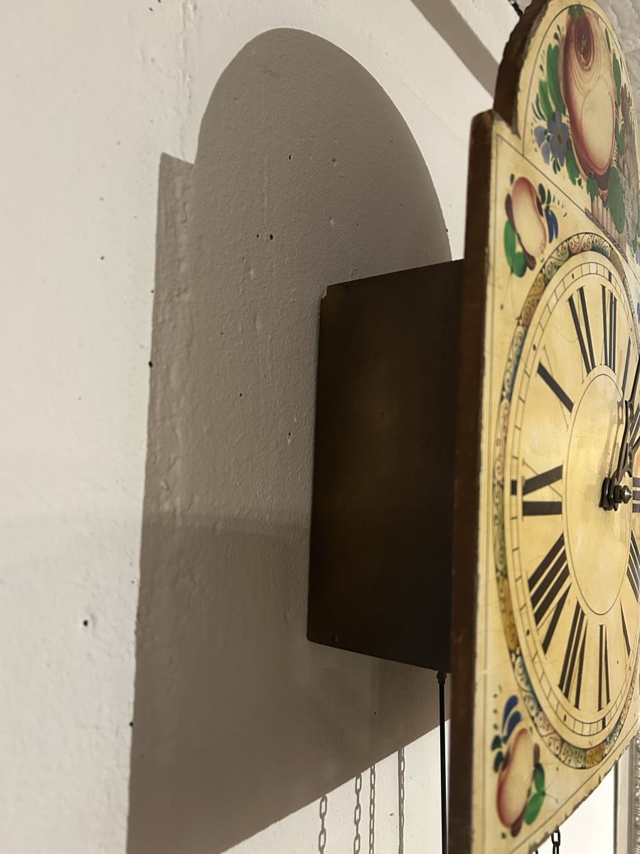 Orologi: Wanduhr mit Gewichten und Pendel handbemalt – Difettoso da Winterthur venduto da Hroni 1