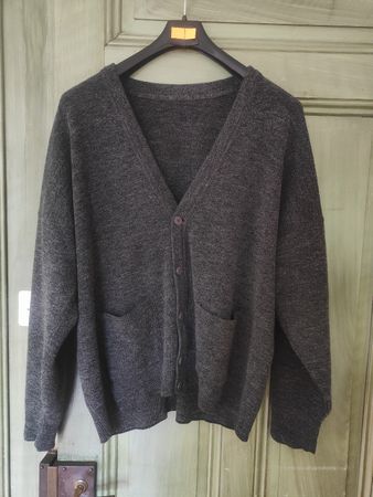 Cardigan Devanlay laine 51% gris anthracite taille XL