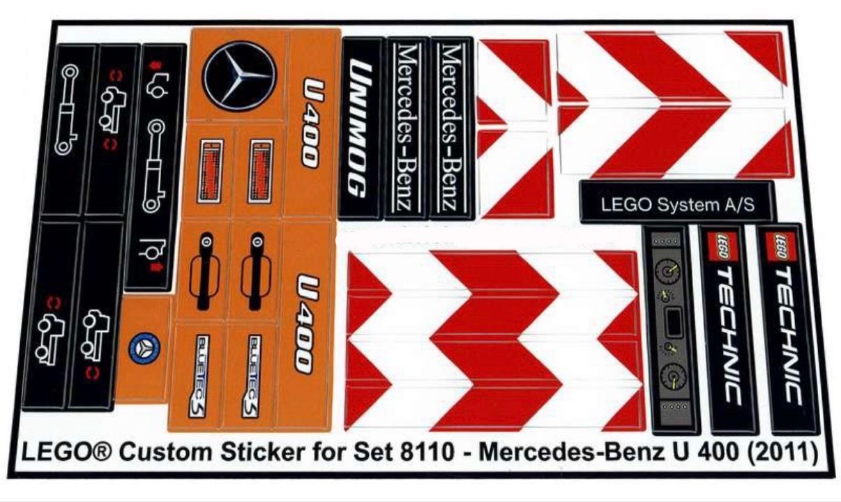 Sticker: Lego Technik 8110 Sticker Satz – Nuovo e nell'imballaggio originale da Schwenden venduto da Noppenwelt.ch