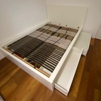 Bett 140/200, IKEA (Malm) inkl. Lattenrost & Matratze