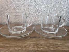 Lot de 2 tasses Nespresso en verre transparent
